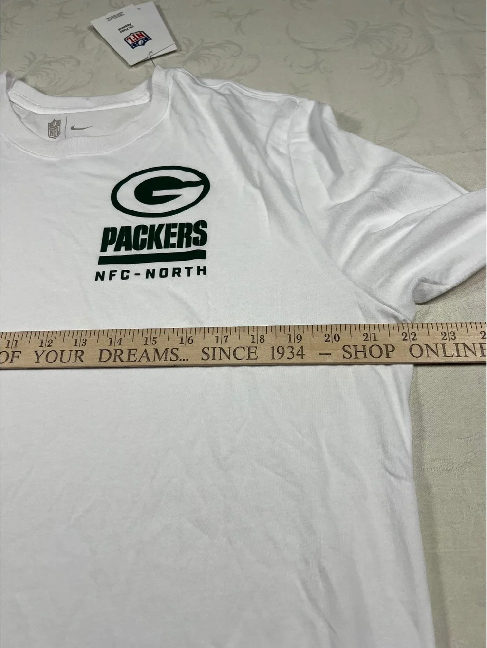 Nike Mens Green Bay Packers White Long Sleeve Dri-Fit Performance T-Shirt Large